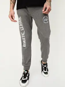 max Men Typography Printed Cotton Mid Rise Joggers