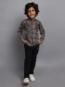 V-Mart Boys Checked Shirt with Trousers