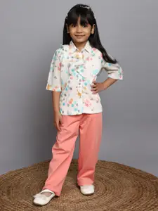 V-Mart Girls Printed Top with Trousers