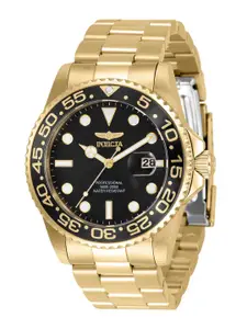 Invicta Men Black Dial & Stainless Steel Bracelet Style Straps Analogue Watch 33257