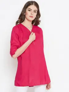 BAESD V-Neck Roll-Up Sleeves Top