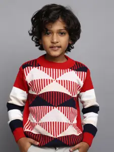 V-Mart Boys Geometric Printed Acrylic Pullover Sweater