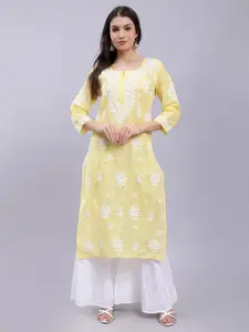 Seva Chikan Ethnic Motifs Embroidered Lucknowi Chikankari Kurta