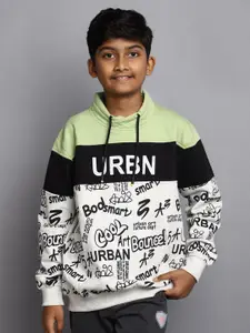 V-Mart Boys Typography Printed Fleece Pullover Sweatshirt