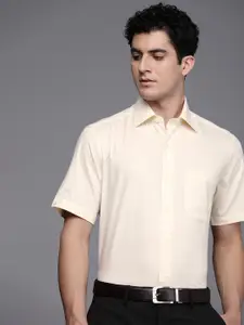 Louis Philippe Pure Cotton Self Design Textured  Classic Opaque Formal Shirt