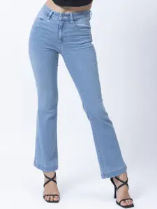 GUESS Women High-Rise Bootcut Cotton Jeans