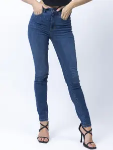 GUESS Women Skinny Fit High-Rise Cotton Jeans