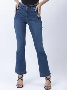 GUESS Women Flared High Rise Clean Look Bootcut Stretchable Jeans