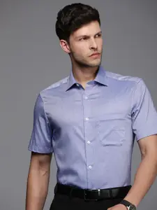 Louis Philippe Self Design Textured Classic Fit Pure Cotton Formal Shirt