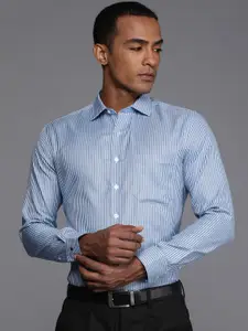 Louis Philippe Pure Cotton Slim Fit Striped Formal Shirt