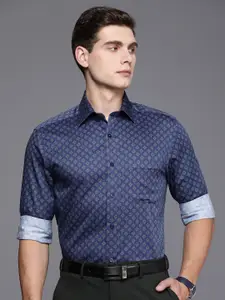 Louis Philippe Classic Fit Ethnic Motifs Printed Pure Cotton Formal Shirt
