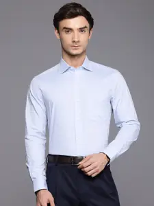 Louis Philippe Classic Geometric Self Design Formal Shirt