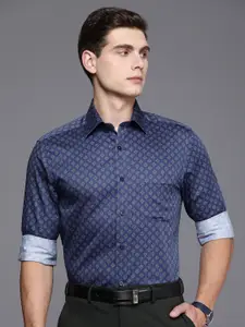 Louis Philippe Ethnic Motifs Printed Pure Cotton Classic Fit Formal Shirt