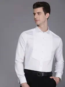 Louis Philippe Pure Cotton Self Design Slim Fit Embroidered Formal Shirt