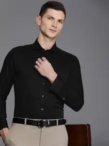 Louis Philippe Embroidered Slim Fit Pure Cotton Formal Shirt