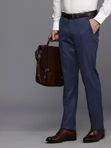 Louis Philippe Men Textured Slim Fit Formal Trousers