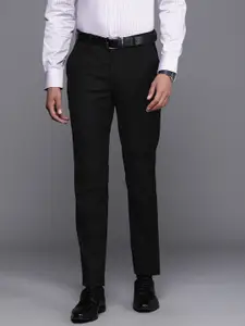 Louis Philippe Men Textured Slim Fit Formal Trousers
