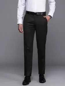 Louis Philippe Men Solid Mid-Rise Formal Trousers