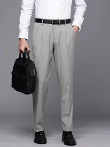 Louis Philippe Men Pleated Formal Trousers