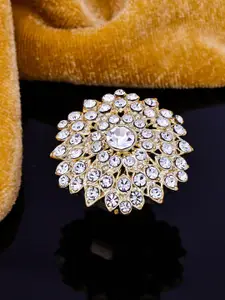 Sukkhi Gold-Plated American Diamond Studded Finger Ring
