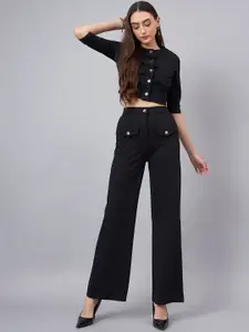 Chemistry Round Neck Crop Top With Trouser