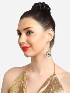 Zaveri Pearls Enamelled Drop Earrings