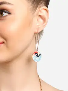 Zaveri Pearls Gold-Plated Dolphin Charm Contemporary Drop Earrings