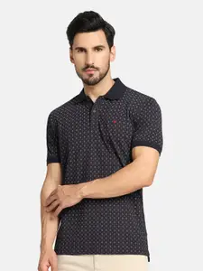 Blackberrys Geometric Printed Polo Collar Cotton Slim Fit T-shirt