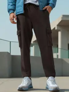 Bewakoof Men Brown Cotton Oversized Joggers