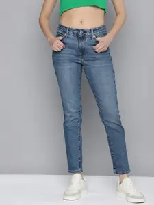 Levis Women Mid Rise 711 Skinny Fit Heavy Fade Stretchable Jeans