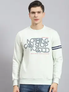 Monte Carlo Typography Printed Round Neck Cotton Pullover Sweatshirt