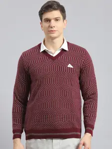 Monte Carlo Self Design Woollen Pullover Sweater