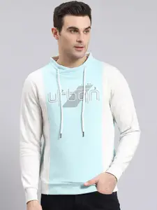 Monte Carlo Colourblocked Hooded Cotton Pullover Sweatshirt