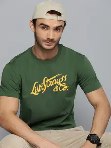 Levis Men Brand Logo Printed Pure Cotton T-shirt