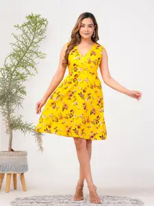 Riara Floral Printed A-Line Dress