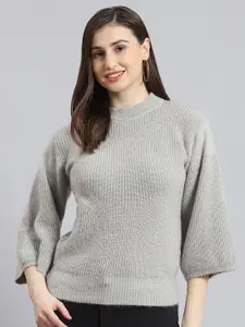Monte Carlo Cable Knit Self Design Pullover Sweater