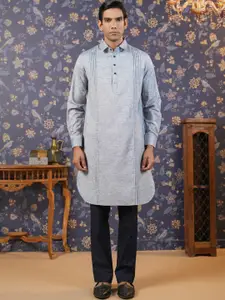 House of Pataudi Men Printed Regular Pure Cotton Kurta with Pyjamas