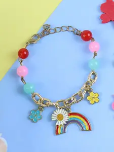 Asthetika Kids Girls Artificial Beads-Beaded Link Bracelet
