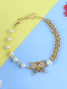Asthetika Kids Girls Artificial Stones-Studded & Beads-Beaded Link Bracelet