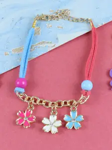 Asthetika Kids Girls Charm Floral Link Bracelet