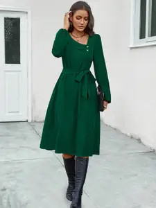 StyleCast Green & forest green Fit & Flare Midi Dress