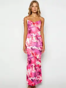 StyleCast Pink Floral Printed Maxi Dress