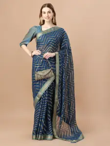 Indian Women Leheriya Printed Designer Saree