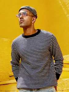 Campus Sutra Self Design Woollen Pullover Sweater