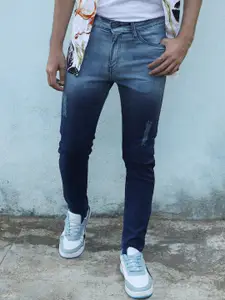 Campus Sutra Men Light Fade Mildly Distressed Ombre Smart Slim Fit Cotton Jeans