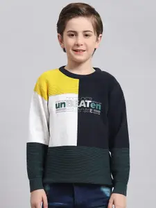 Monte Carlo Boys Colourblocked Pure Cotton Pullover Sweaters