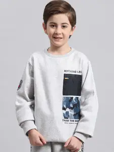 Monte Carlo Boys Graphic Melange Printed Pullover Sweatshirt