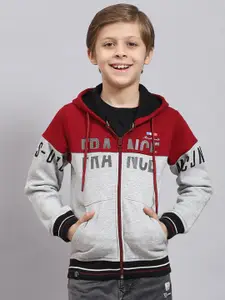 Monte Carlo Boys Colourblocked Hooded Front-Open Sweatshirt