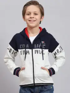 Monte Carlo Boys Typography Printed Hooded Cotton Sweatshirt