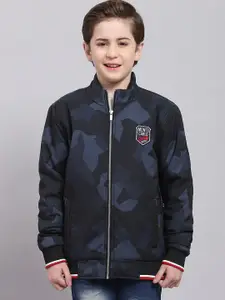 Monte Carlo Boys Abstract Printed Mock Collar Long Sleeves Lightweight Padded Jacket